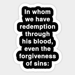 Colossians 1:14  KJV Bible Verse Typography Sticker